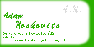 adam moskovits business card