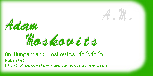adam moskovits business card